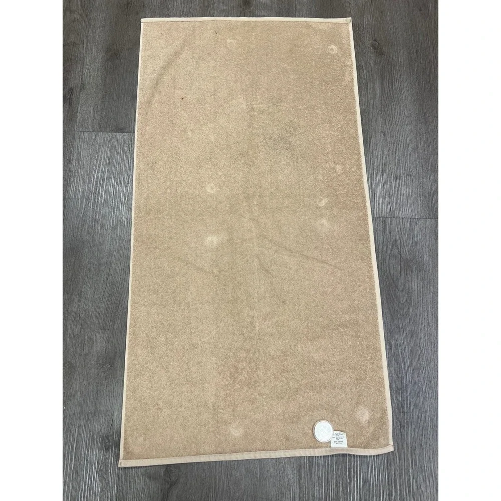 Vintage Tastemaker Stevens Flying Mallard Duck Graphic Tan Bath Towel USA Made